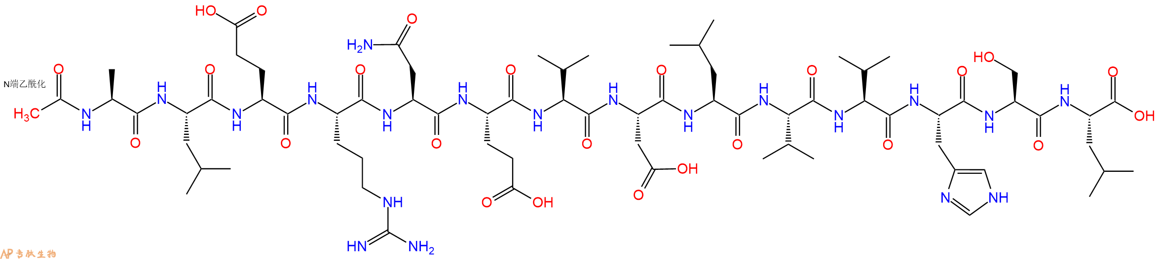 专肽生物产品Ac-Ala-Leu-Glu-Arg-Asn-Glu-Val-Asp-Leu-Val-Val-His-Ser-Leu-OH