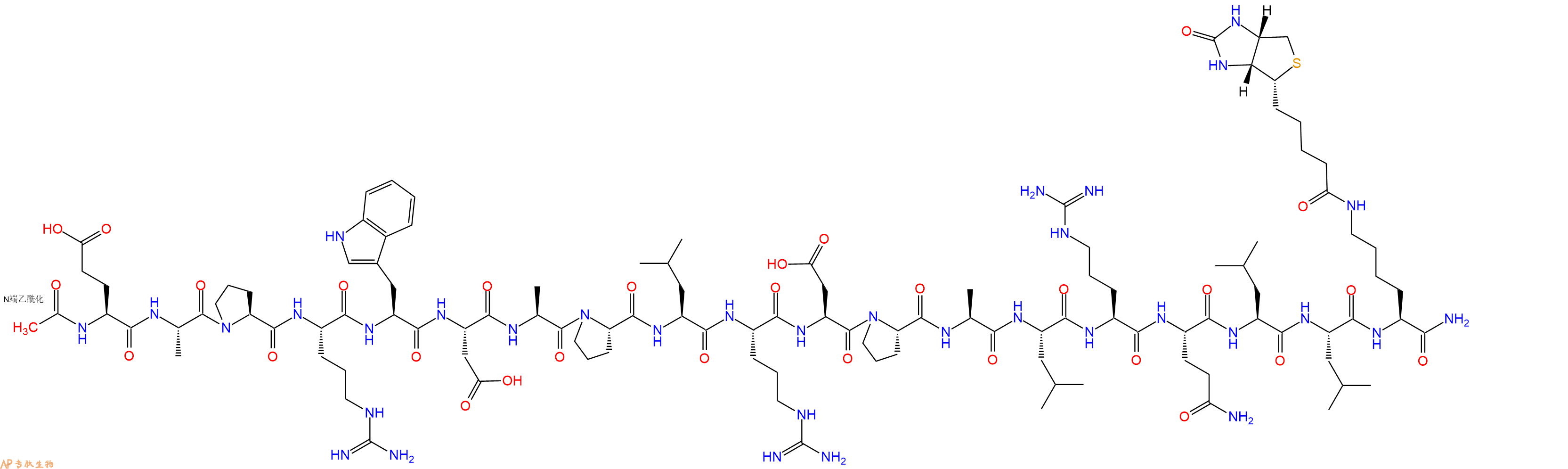 专肽生物产品Ac-Glu-Ala-Pro-Arg-Trp-Asp-Ala-Pro-Leu-Arg-Asp-Pro-Ala-Leu-Arg-Gln-Leu-Leu-Lys(Biotin)-CONH2