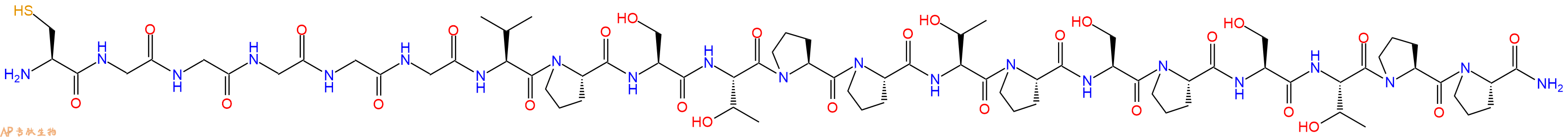 专肽生物产品H2N-Cys-Gly-Gly-Gly-Gly-Gly-Val-Pro-Ser-Thr-Pro-Pro-Thr-Pro-Ser-Pro-Ser-Thr-Pro-Pro-CONH2