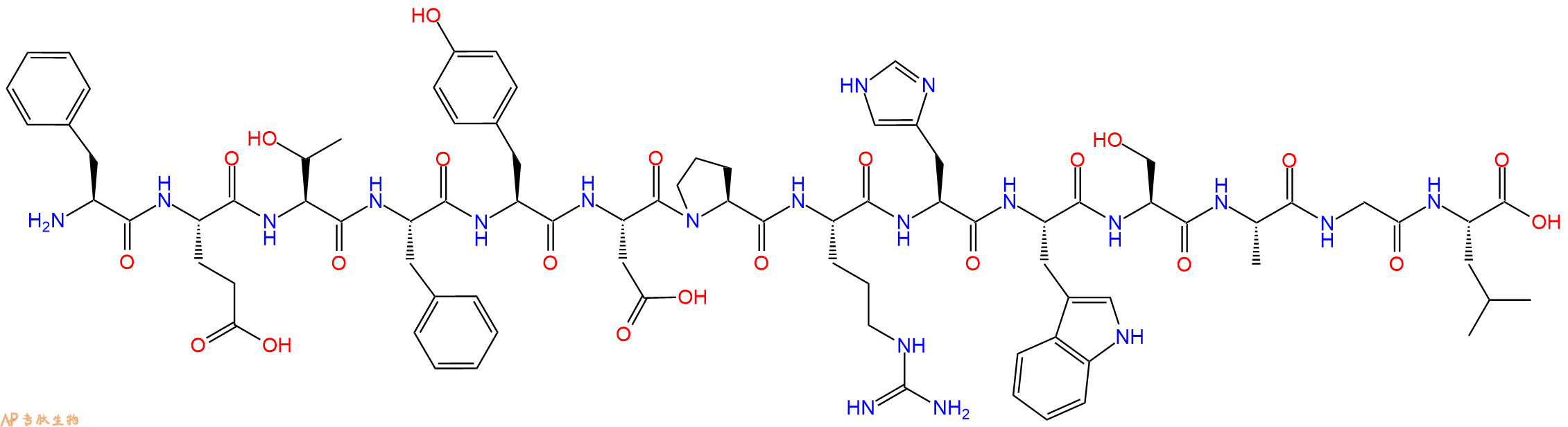 专肽生物产品H2N-Phe-Glu-Thr-Phe-Tyr-Asp-Pro-Arg-His-Trp-Ser-Ala-Gly-Leu-OH