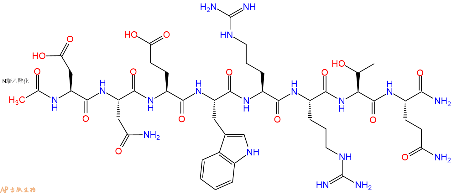 专肽生物产品Ac-Asp-Asn-Glu-Trp-Arg-Arg-Thr-Gln-CONH2
