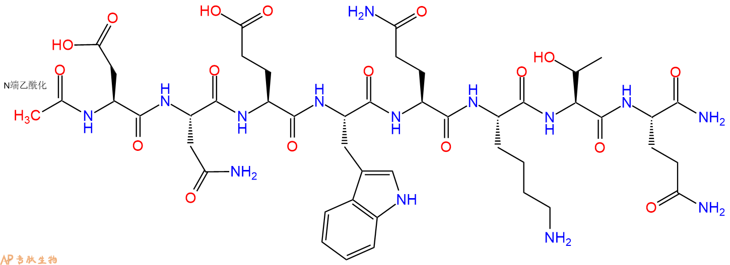 专肽生物产品Ac-Asp-Asn-Glu-Trp-Gln-Lys-Thr-Gln-CONH2