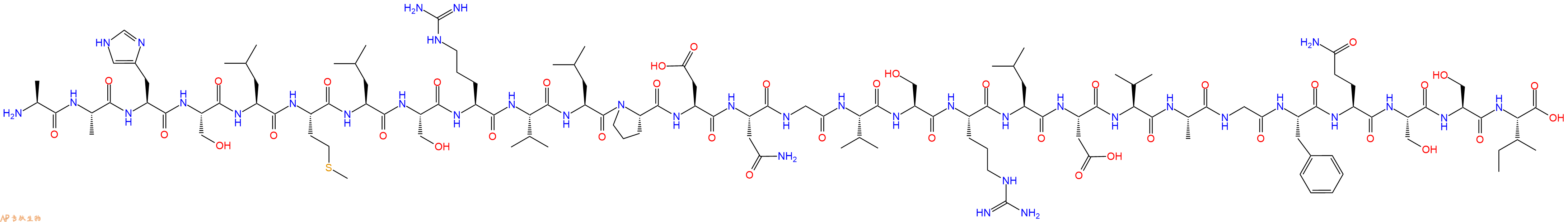 专肽生物产品H2N-Ala-Ala-His-Ser-Leu-Met-Leu-Ser-Arg-Val-Leu-Pro-Asp-Asn-Gly-Val-Ser-Arg-Leu-Asp-Val-Ala-Gly-Phe-Gln-Ser-Ser-Ile-OH