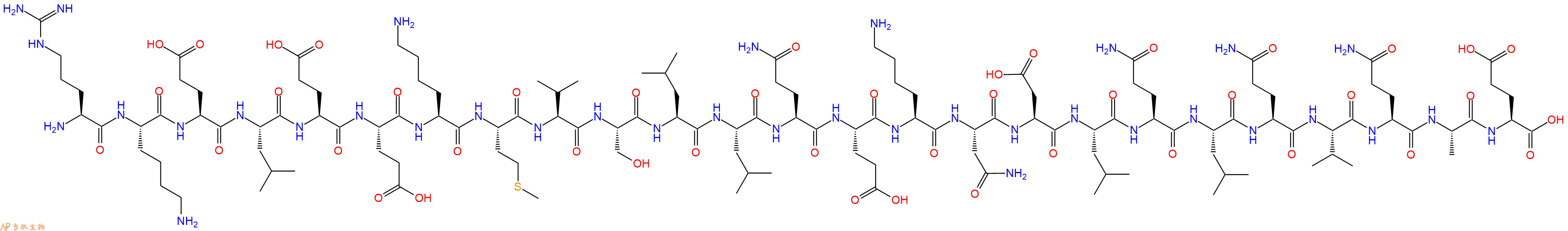 专肽生物产品H2N-Arg-Lys-Glu-Leu-Glu-Glu-Lys-Met-Val-Ser-Leu-Leu-Gln-Glu-Lys-Asn-Asp-Leu-Gln-Leu-Gln-Val-Gln-Ala-Glu-OH