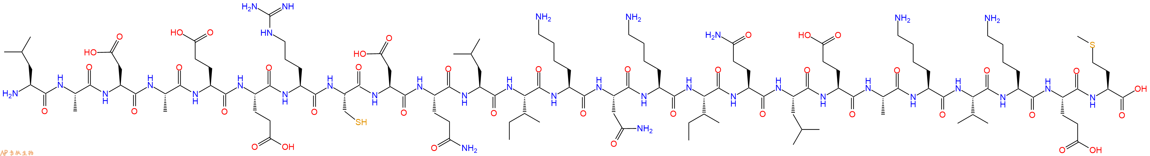 专肽生物产品H2N-Leu-Ala-Asp-Ala-Glu-Glu-Arg-Cys-Asp-Gln-Leu-Ile-Lys-Asn-Lys-Ile-Gln-Leu-Glu-Ala-Lys-Val-Lys-Glu-Met-OH