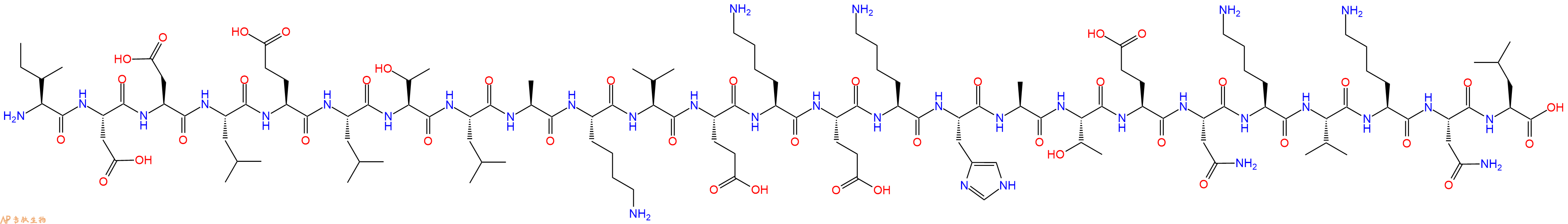 专肽生物产品H2N-Ile-Asp-Asp-Leu-Glu-Leu-Thr-Leu-Ala-Lys-Val-Glu-Lys-Glu-Lys-His-Ala-Thr-Glu-Asn-Lys-Val-Lys-Asn-Leu-OH