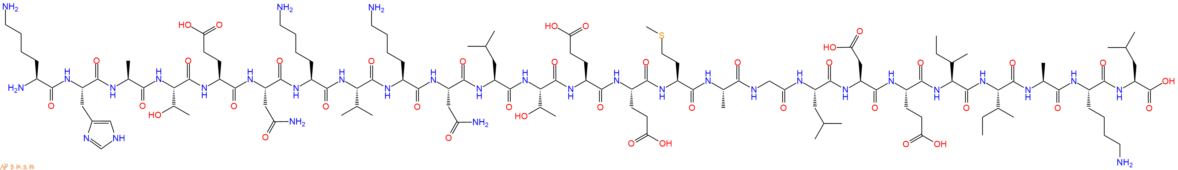 专肽生物产品H2N-Lys-His-Ala-Thr-Glu-Asn-Lys-Val-Lys-Asn-Leu-Thr-Glu-Glu-Met-Ala-Gly-Leu-Asp-Glu-Ile-Ile-Ala-Lys-Leu-OH