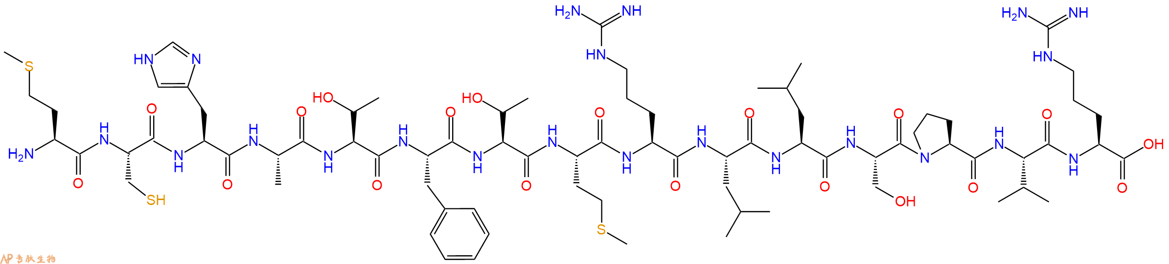 专肽生物产品H2N-Met-Cys-His-Ala-Thr-Phe-Thr-Met-Arg-Leu-Leu-Ser-Pro-Val-Arg-OH