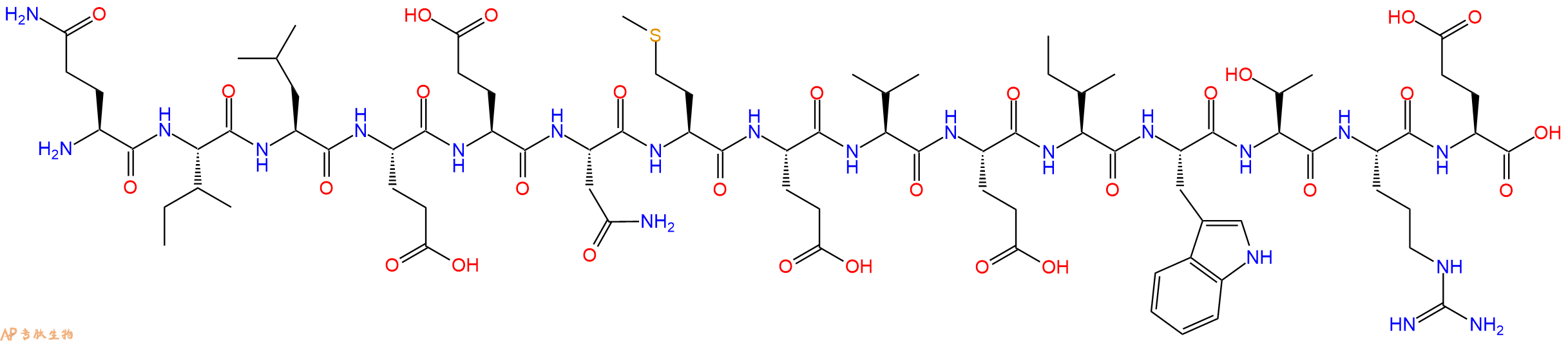 专肽生物产品H2N-Gln-Ile-Leu-Glu-Glu-Asn-Met-Glu-Val-Glu-Ile-Trp-Thr-Arg-Glu-OH