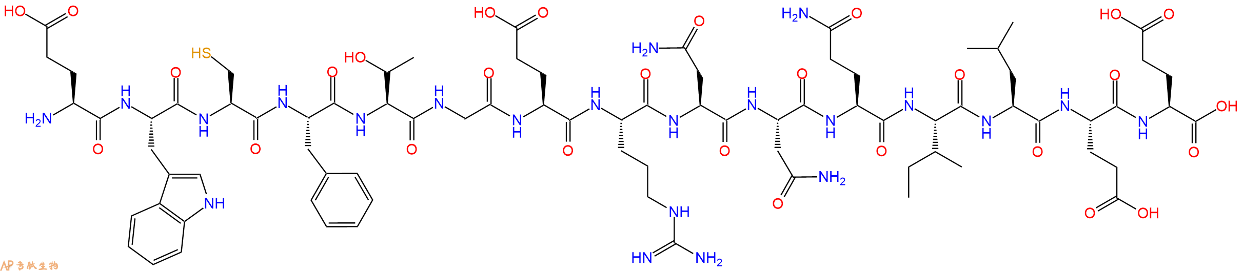 专肽生物产品H2N-Glu-Trp-Cys-Phe-Thr-Gly-Glu-Arg-Asn-Asn-Gln-Ile-Leu-Glu-Glu-OH
