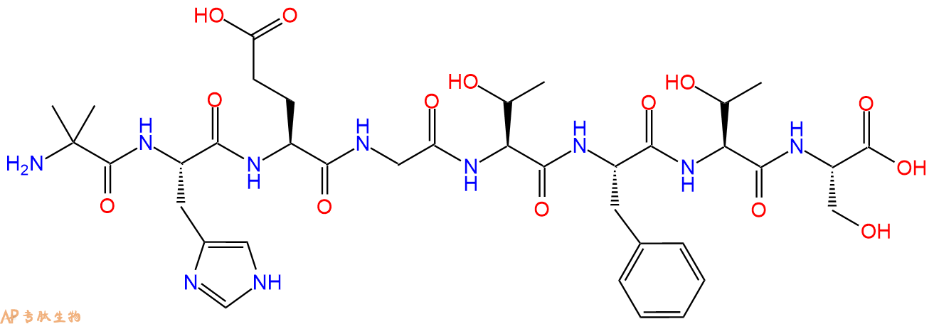 专肽生物产品H2N-Aib-His-Glu-Gly-Thr-Phe-Thr-Ser-OH