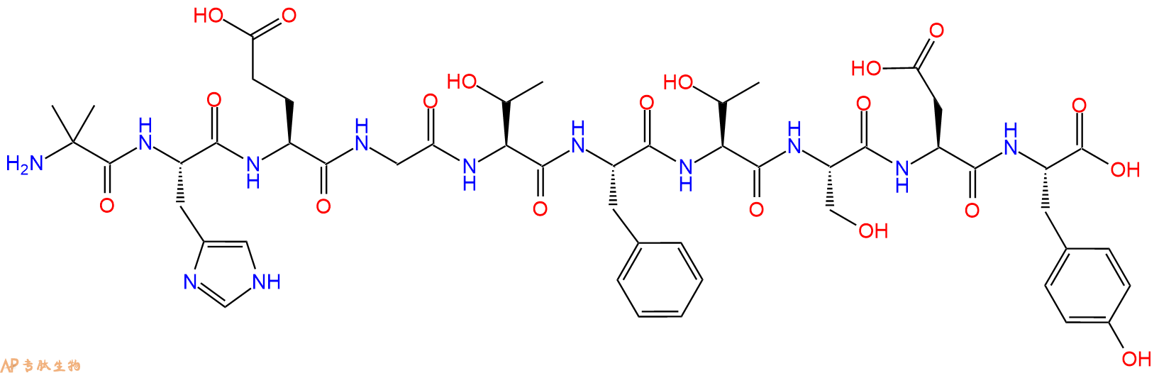 专肽生物产品H2N-Aib-His-Glu-Gly-Thr-Phe-Thr-Ser-Asp-Tyr-OH