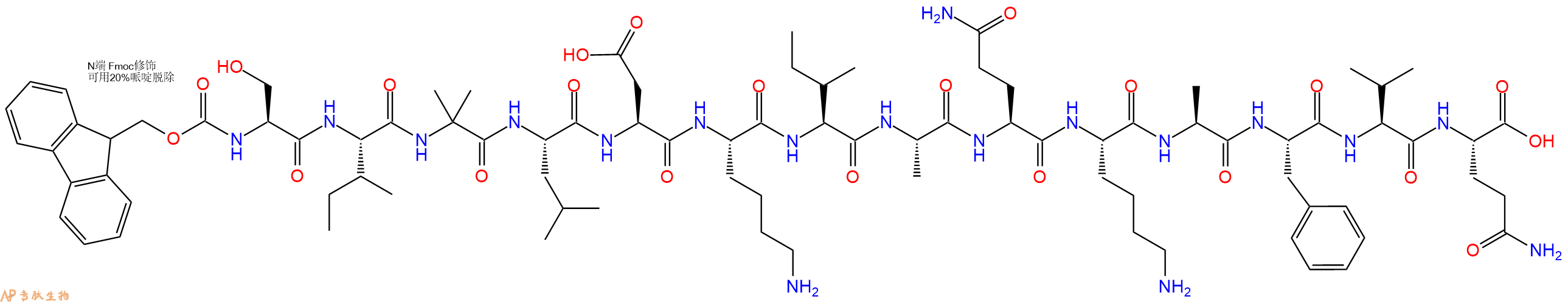 专肽生物产品Fmoc-Ser-Ile-Aib-Leu-Asp-Lys-Ile-Ala-Gln-Lys-Ala-Phe-Val-Gln-OH