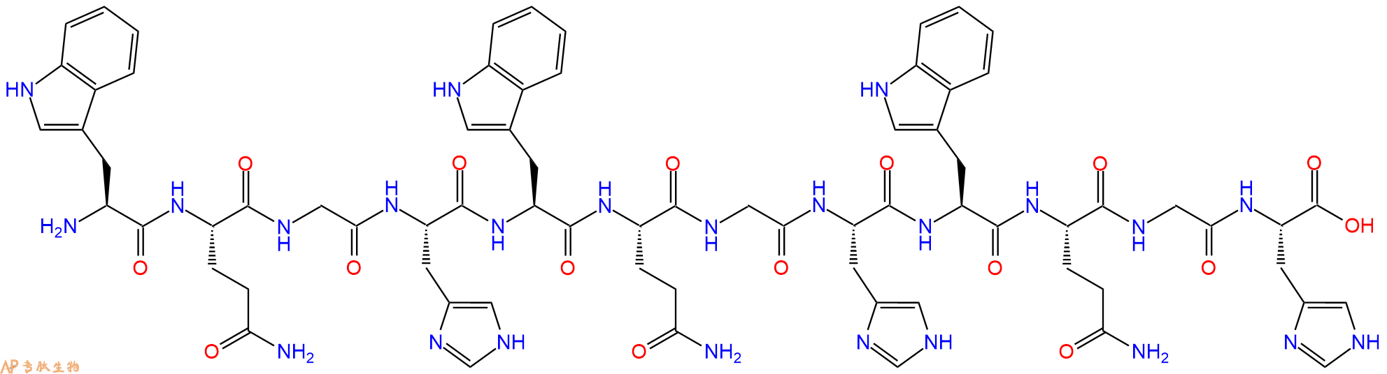 专肽生物产品H2N-Trp-Gln-Gly-His-Trp-Gln-Gly-His-Trp-Gln-Gly-His-OH