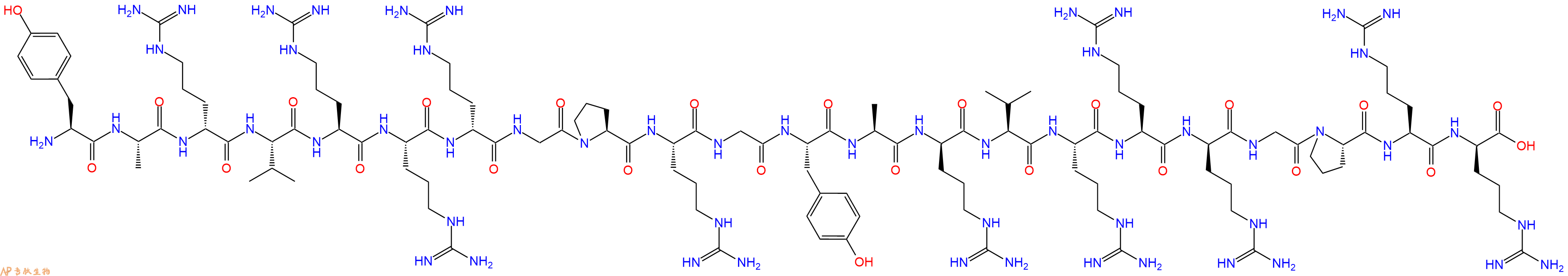 专肽生物产品H2N-Tyr-Ala-DArg-Val-Arg-Arg-DArg-Gly-Pro-Arg-Gly-Tyr-Ala-DArg-Val-Arg-Arg-DArg-Gly-Pro-Arg-DArg-OH