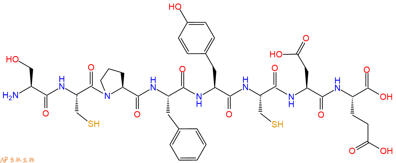 专肽生物产品H2N-Ser-Cys-Pro-Phe-Tyr-Cys-Asp-Glu-OH