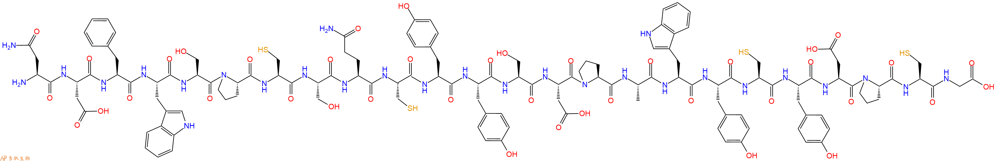 专肽生物产品H2N-Asn-Asp-Phe-Trp-Ser-Pro-Cys-Ser-Gln-Cys-Tyr-Tyr-Ser-Asp-Pro-Ala-Trp-Tyr-Cys-Tyr-Asp-Pro-Cys-Gly-OH