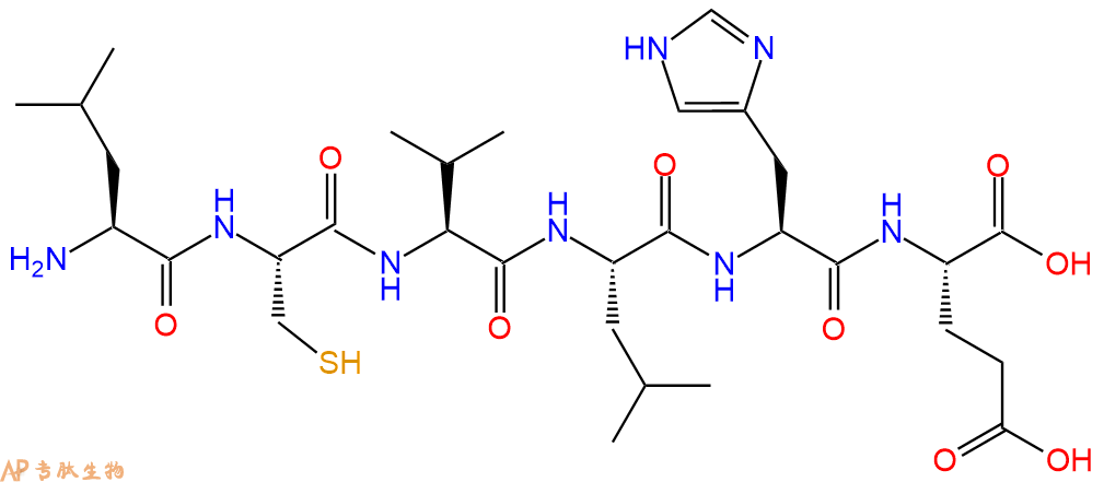 专肽生物产品H2N-Leu-Cys-Val-Leu-His-Glu-OH