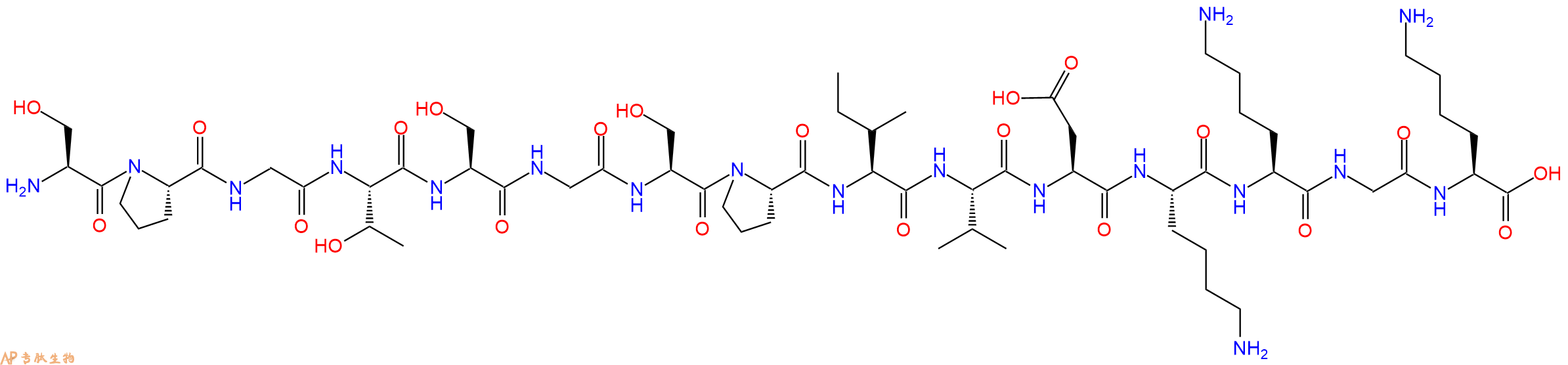 专肽生物产品H2N-Ser-Pro-Gly-Thr-Ser-Gly-Ser-Pro-Ile-Val-Asp-Lys-Lys-Gly-Lys-OH