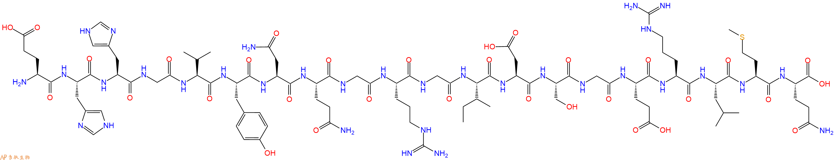 专肽生物产品H2N-Glu-His-His-Gly-Val-Tyr-Asn-Gln-Gly-Arg-Gly-Ile-Asp-Ser-Gly-Glu-Arg-Leu-Met-Gln-OH