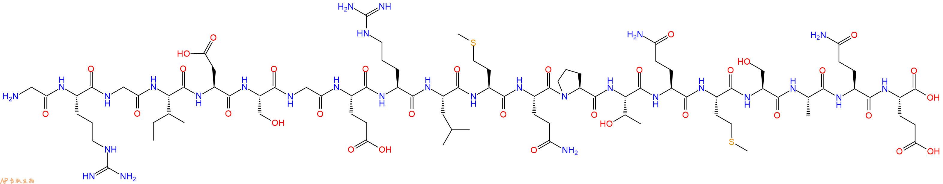 专肽生物产品H2N-Gly-Arg-Gly-Ile-Asp-Ser-Gly-Glu-Arg-Leu-Met-Gln-Pro-Thr-Gln-Met-Ser-Ala-Gln-Glu-OH