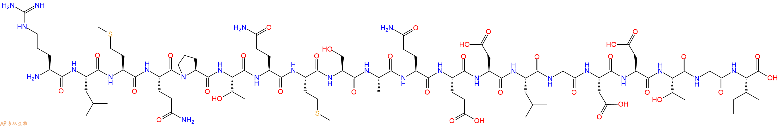 专肽生物产品H2N-Arg-Leu-Met-Gln-Pro-Thr-Gln-Met-Ser-Ala-Gln-Glu-Asp-Leu-Gly-Asp-Asp-Thr-Gly-Ile-OH