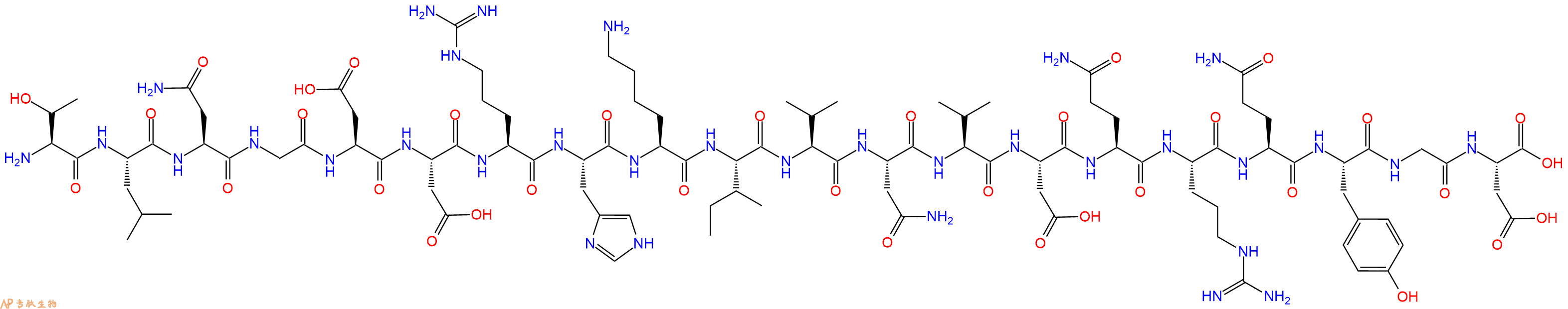 专肽生物产品H2N-Thr-Leu-Asn-Gly-Asp-Asp-Arg-His-Lys-Ile-Val-Asn-Val-Asp-Gln-Arg-Gln-Tyr-Gly-Asp-OH