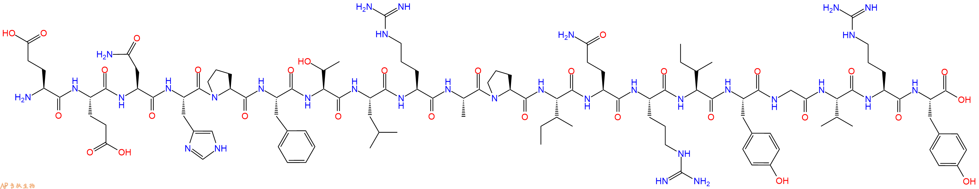 专肽生物产品H2N-Glu-Glu-Asn-His-Pro-Phe-Thr-Leu-Arg-Ala-Pro-Ile-Gln-Arg-Ile-Tyr-Gly-Val-Arg-Tyr-OH