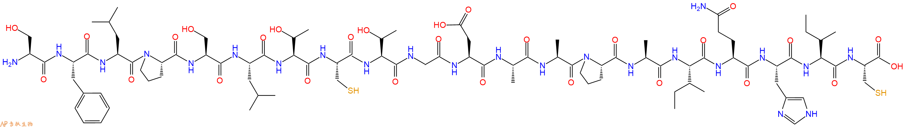 专肽生物产品H2N-Ser-Phe-Leu-Pro-Ser-Leu-Thr-Cys-Thr-Gly-Asp-Ala-Ala-Pro-Ala-Ile-Gln-His-Ile-Cys-OH
