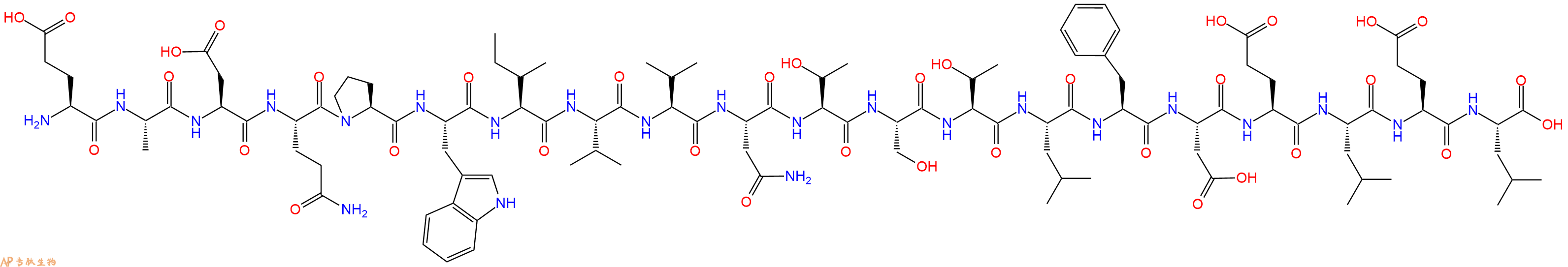 专肽生物产品H2N-Glu-Ala-Asp-Gln-Pro-Trp-Ile-Val-Val-Asn-Thr-Ser-Thr-Leu-Phe-Asp-Glu-Leu-Glu-Leu-OH