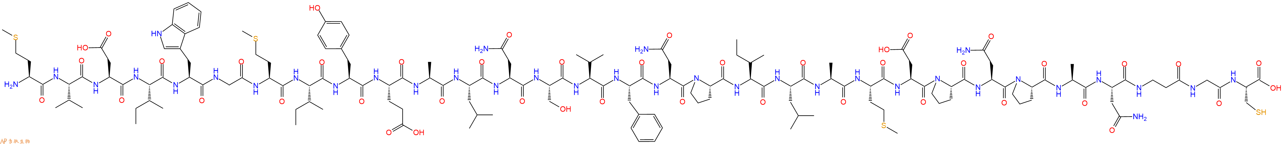 专肽生物产品H2N-Met-Val-Asp-Ile-Trp-Gly-Met-Ile-Tyr-Glu-Ala-Leu-Asn-Ser-Val-Phe-Asn-Pro-Ile-Leu-Ala-Met-Asp-Pro-Asn-Pro-Ala-Asn-&beta;Ala-Gly-Cys-OH