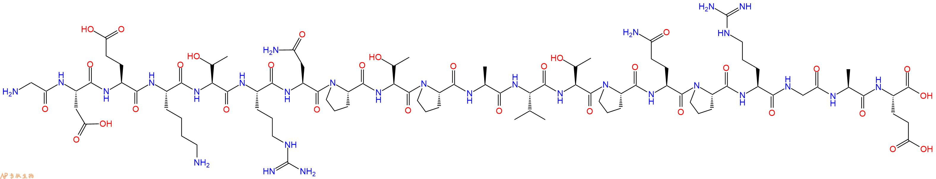 专肽生物产品H2N-Gly-Asp-Glu-Lys-Thr-Arg-Asn-Pro-Thr-Pro-Ala-Val-Thr-Pro-Gln-Pro-Arg-Gly-Ala-Glu-OH