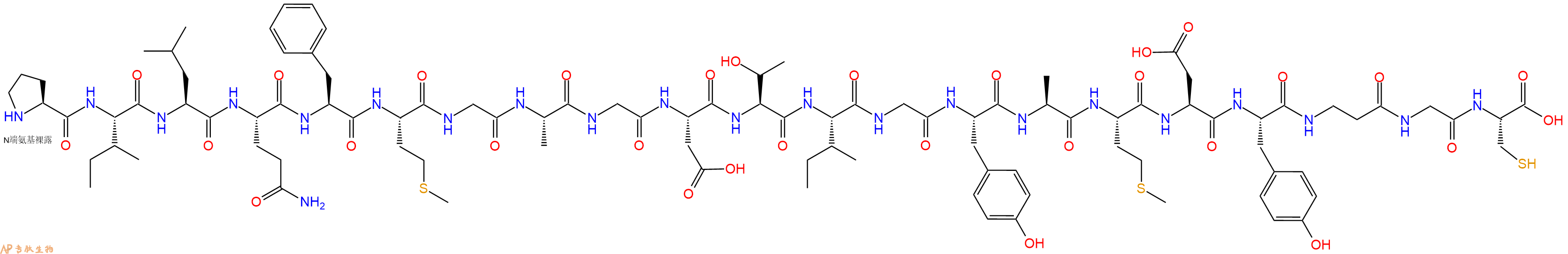 专肽生物产品H2N-Pro-Ile-Leu-Gln-Phe-Met-Gly-Ala-Gly-Asp-Thr-Ile-Gly-Tyr-Ala-Met-Asp-Tyr-&beta;Ala-Gly-Cys-OH
