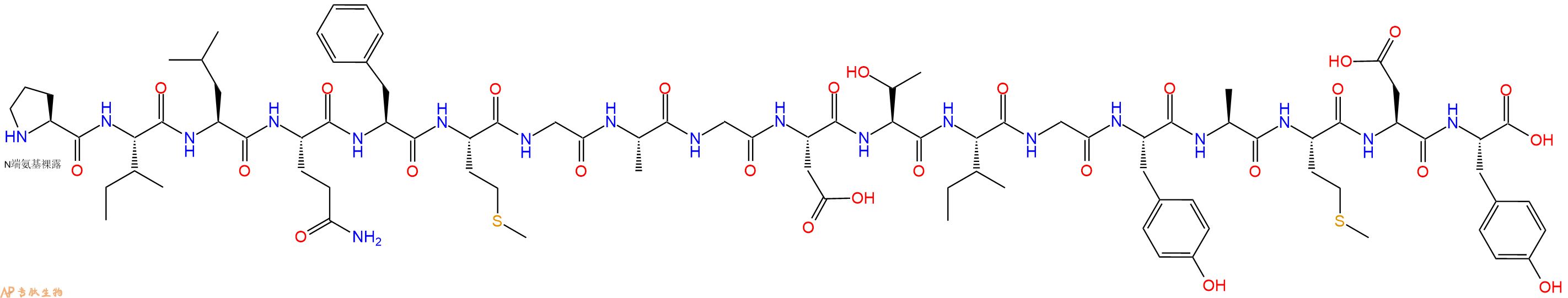 专肽生物产品H2N-Pro-Ile-Leu-Gln-Phe-Met-Gly-Ala-Gly-Asp-Thr-Ile-Gly-Tyr-Ala-Met-Asp-Tyr-OH