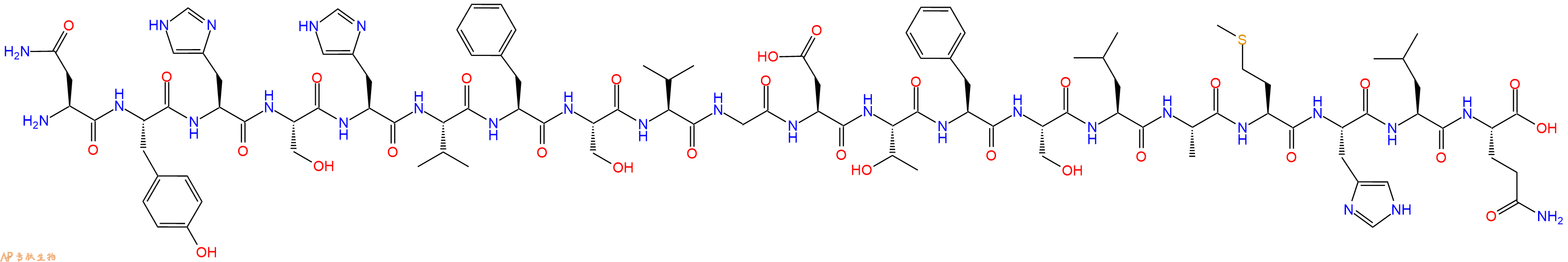专肽生物产品H2N-Asn-Tyr-His-Ser-His-Val-Phe-Ser-Val-Gly-Asp-Thr-Phe-Ser-Leu-Ala-Met-His-Leu-Gln-OH