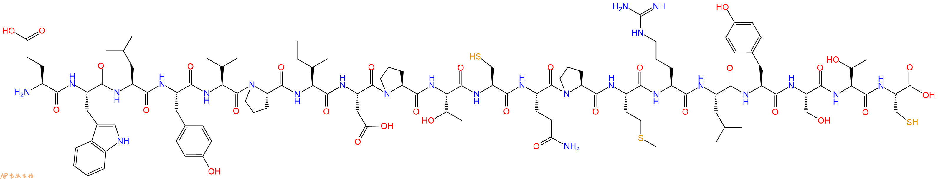 专肽生物产品H2N-Glu-Trp-Leu-Tyr-Val-Pro-Ile-Asp-Pro-Thr-Cys-Gln-Pro-Met-Arg-Leu-Tyr-Ser-Thr-Cys-OH