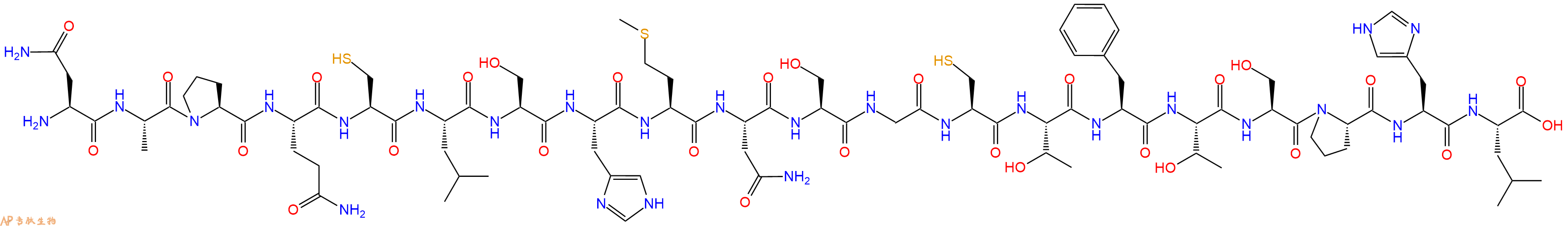 专肽生物产品H2N-Asn-Ala-Pro-Gln-Cys-Leu-Ser-His-Met-Asn-Ser-Gly-Cys-Thr-Phe-Thr-Ser-Pro-His-Leu-OH