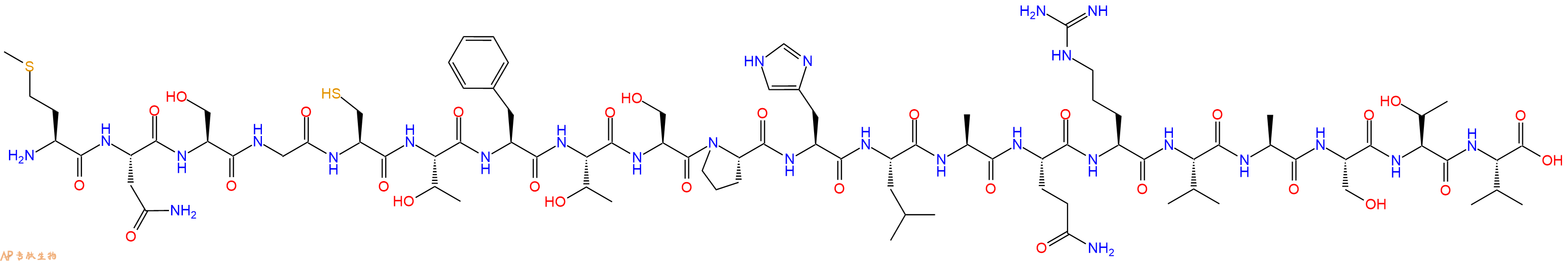 专肽生物产品H2N-Met-Asn-Ser-Gly-Cys-Thr-Phe-Thr-Ser-Pro-His-Leu-Ala-Gln-Arg-Val-Ala-Ser-Thr-Val-OH