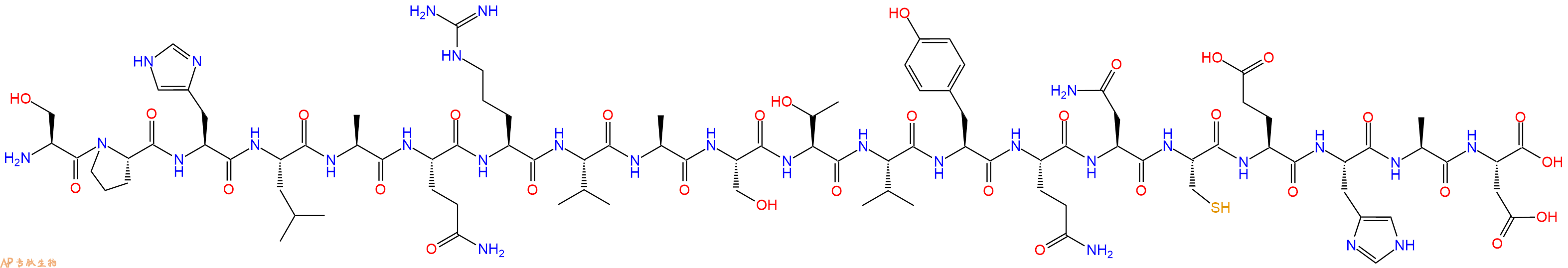 专肽生物产品H2N-Ser-Pro-His-Leu-Ala-Gln-Arg-Val-Ala-Ser-Thr-Val-Tyr-Gln-Asn-Cys-Glu-His-Ala-Asp-OH
