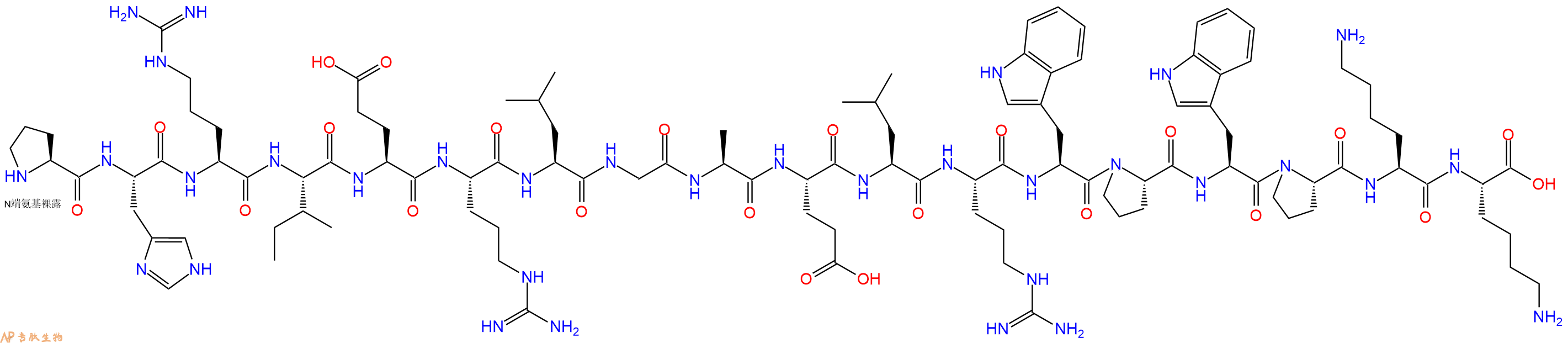 专肽生物产品H2N-Pro-His-Arg-Ile-Glu-Arg-Leu-Gly-Ala-Glu-Leu-Arg-Trp-Pro-Trp-Pro-Lys-Lys-OH
