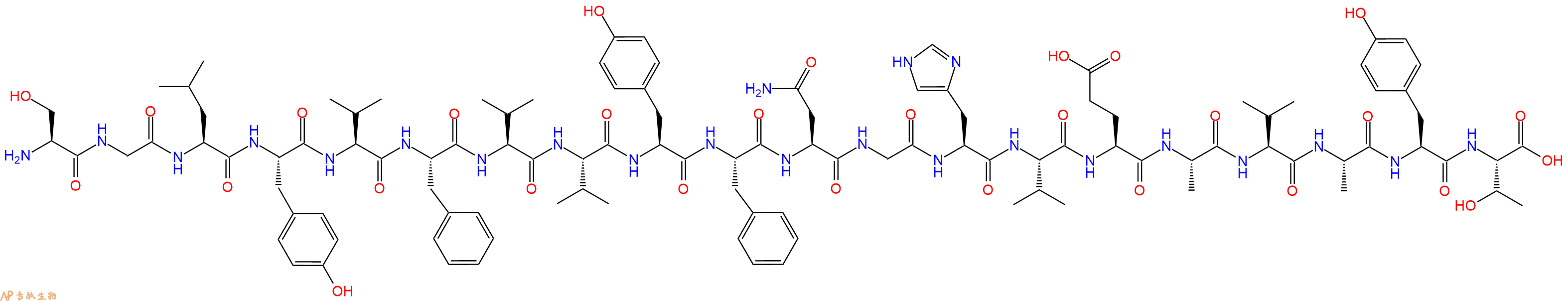 专肽生物产品H2N-Ser-Gly-Leu-Tyr-Val-Phe-Val-Val-Tyr-Phe-Asn-Gly-His-Val-Glu-Ala-Val-Ala-Tyr-Thr-OH