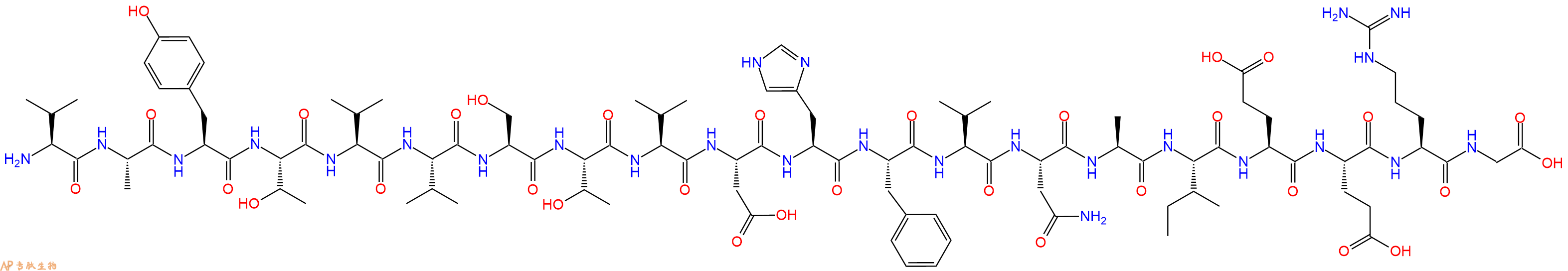 专肽生物产品H2N-Val-Ala-Tyr-Thr-Val-Val-Ser-Thr-Val-Asp-His-Phe-Val-Asn-Ala-Ile-Glu-Glu-Arg-Gly-OH