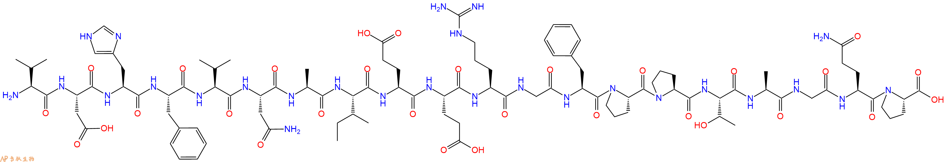 专肽生物产品H2N-Val-Asp-His-Phe-Val-Asn-Ala-Ile-Glu-Glu-Arg-Gly-Phe-Pro-Pro-Thr-Ala-Gly-Gln-Pro-OH
