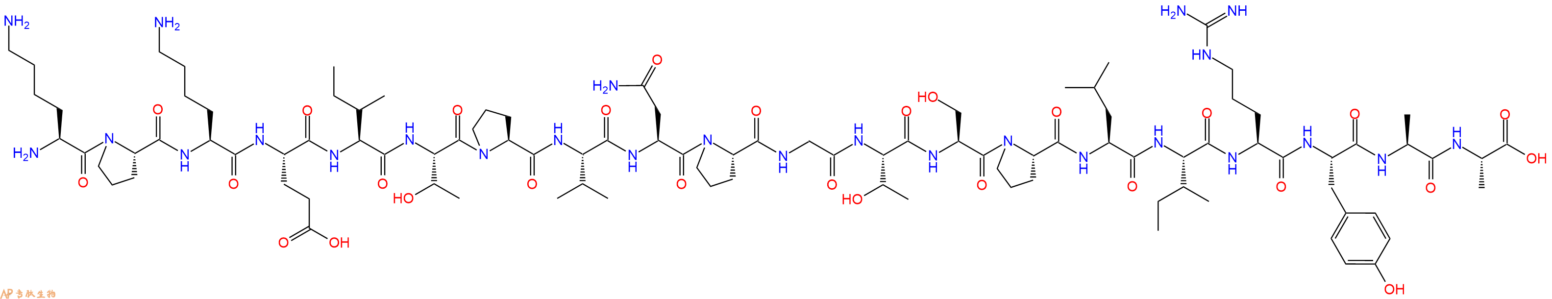 专肽生物产品H2N-Lys-Pro-Lys-Glu-Ile-Thr-Pro-Val-Asn-Pro-Gly-Thr-Ser-Pro-Leu-Ile-Arg-Tyr-Ala-Ala-OH