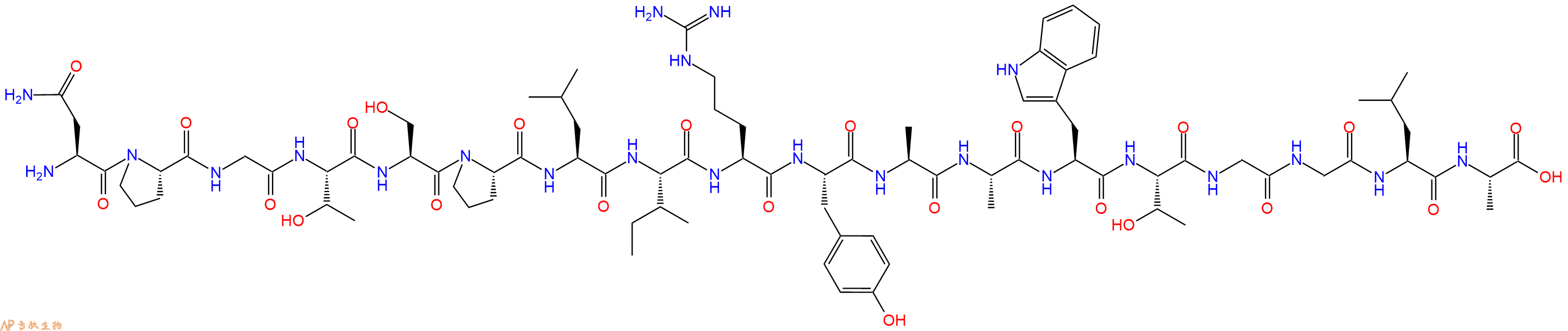 专肽生物产品H2N-Asn-Pro-Gly-Thr-Ser-Pro-Leu-Ile-Arg-Tyr-Ala-Ala-Trp-Thr-Gly-Gly-Leu-Ala-OH