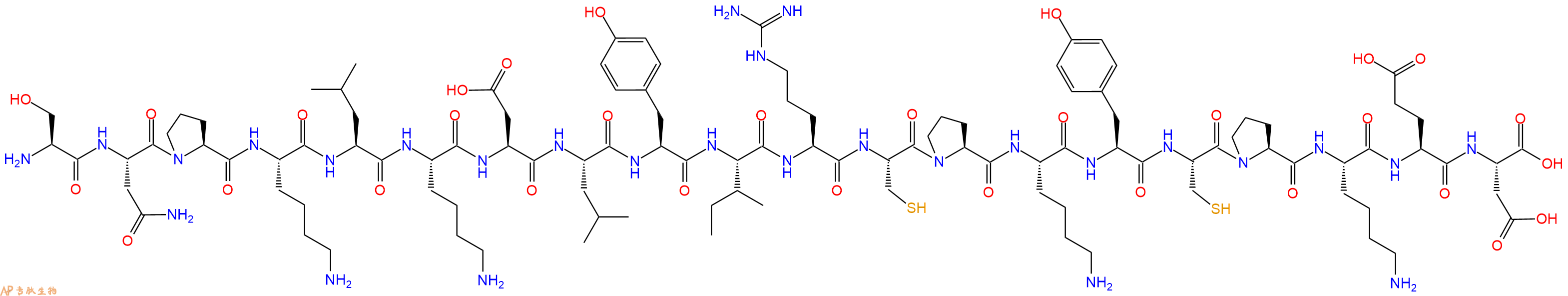 专肽生物产品H2N-Ser-Asn-Pro-Lys-Leu-Lys-Asp-Leu-Tyr-Ile-Arg-Cys-Pro-Lys-Tyr-Cys-Pro-Lys-Glu-Asp-OH