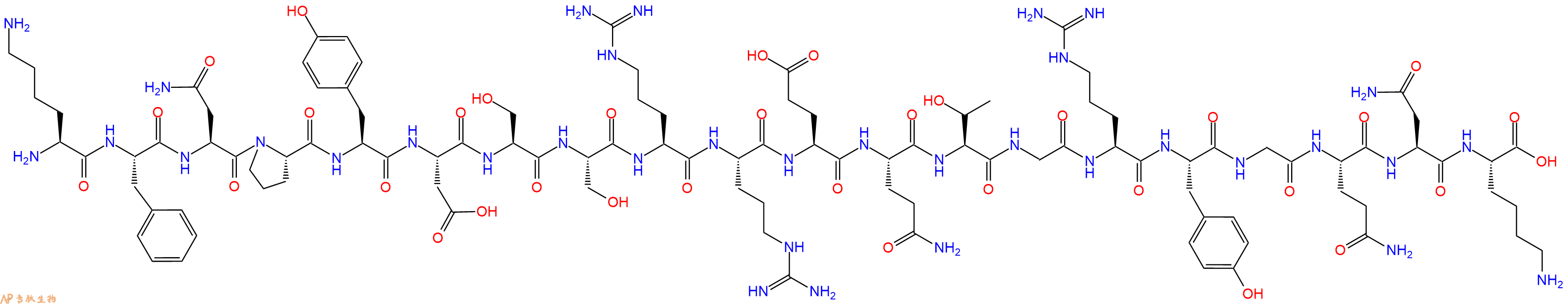 专肽生物产品H2N-Lys-Phe-Asn-Pro-Tyr-Asp-Ser-Ser-Arg-Arg-Glu-Gln-Thr-Gly-Arg-Tyr-Gly-Gln-Asn-Lys-OH