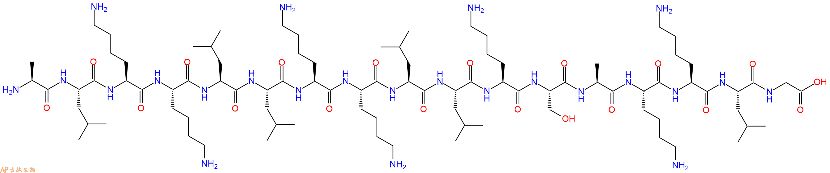 专肽生物产品H2N-Ala-Leu-Lys-Lys-Leu-Leu-Lys-Lys-Leu-Leu-Lys-Ser-Ala-Lys-Lys-Leu-Gly-OH
