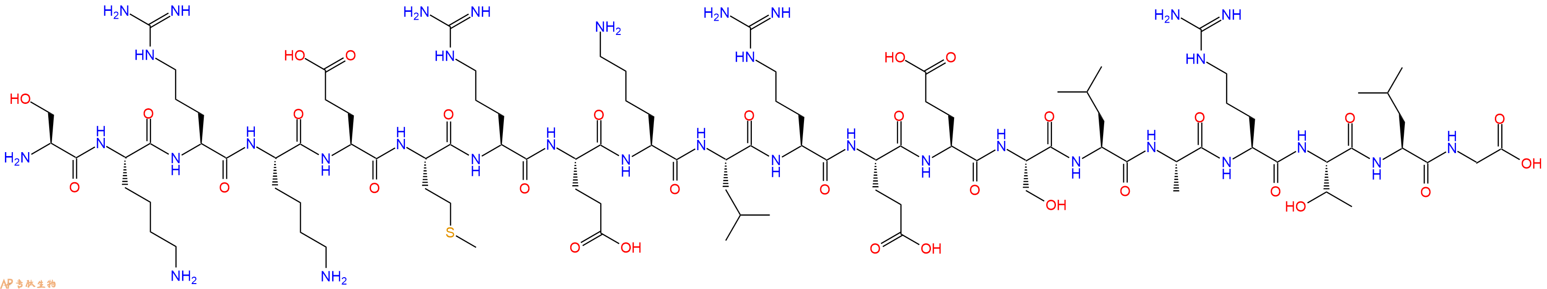 专肽生物产品H2N-Ser-Lys-Arg-Lys-Glu-Met-Arg-Glu-Lys-Leu-Arg-Glu-Glu-Ser-Leu-Ala-Arg-Thr-Leu-Gly-OH