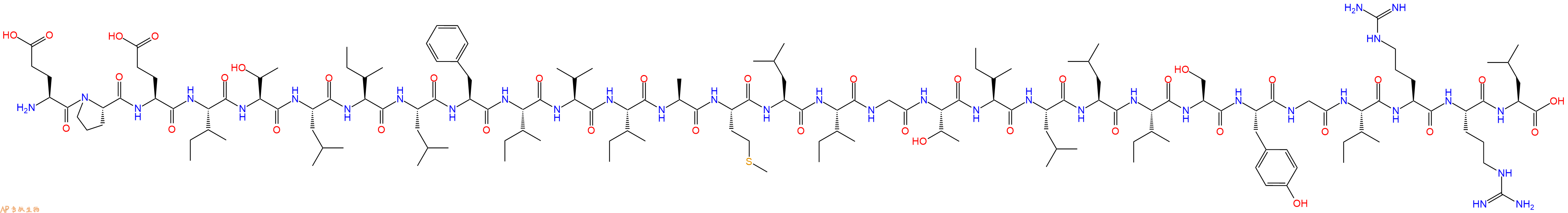 专肽生物产品H2N-Glu-Pro-Glu-Ile-Thr-Leu-Ile-Leu-Phe-Ile-Val-Ile-Ala-Met-Leu-Ile-Gly-Thr-Ile-Leu-Leu-Ile-Ser-Tyr-Gly-Ile-Arg-Arg-Leu-OH